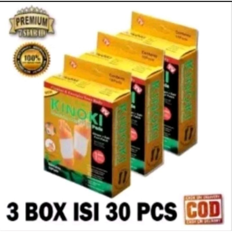 PAKET 3BOX ISI 30 PCS/KINOKI GOLD DETOK KAKI HERBAL/100%ORIGINAL