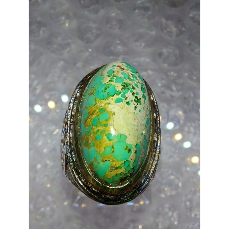 Pirus Persia Hijau serat Emas dan putih