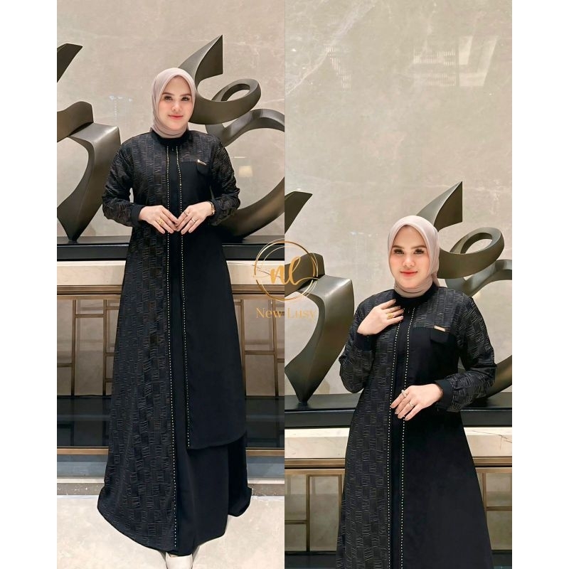 yasmine dress by newlusy original/gamis newlusy original/terbaru gamis lebaran/gamis mewwah elegan/g