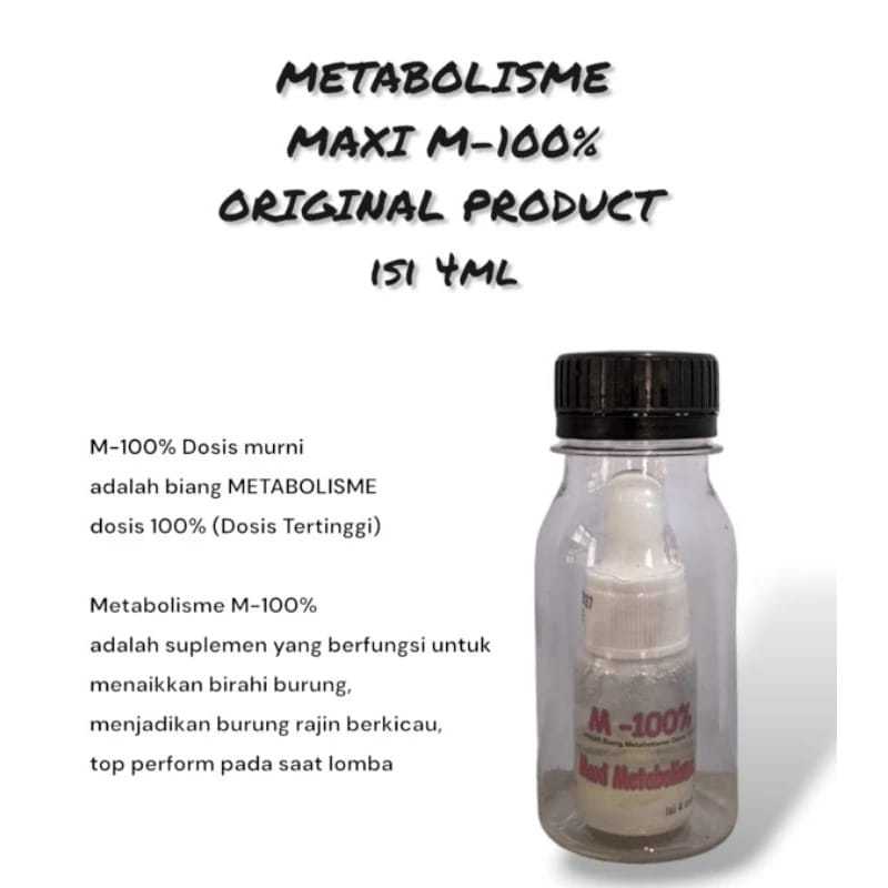 MAXI METABOLISME M-100% VITAMIN MAXI METABOLIS 100% PENGGACOR BURUNG BEST SELLER