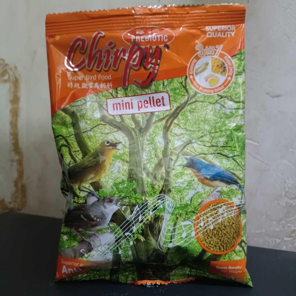 CHIRPY MINI PELET 3IN1 COKLAT 200GR VOER CHIRPY MINI PELET PAKAN HARIAN BURUNG PLECI PRENJAK TLEDEKA