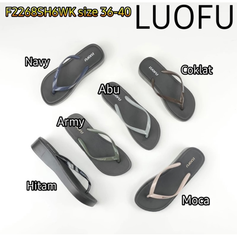 LUOFU ORIGINAL Sandal slop wanita import Sandal luofu wanita murah size 36-40