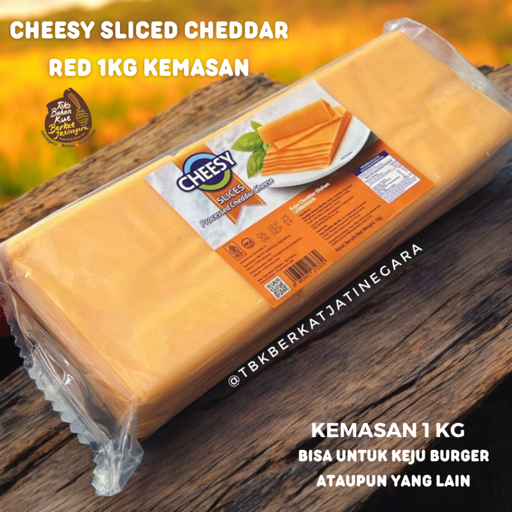 

CHEESY SLICED CHEDDAR RED / KEJU SLICE BURGER / KEJU CHEDDAR SLICE KEMASAN 1 KG