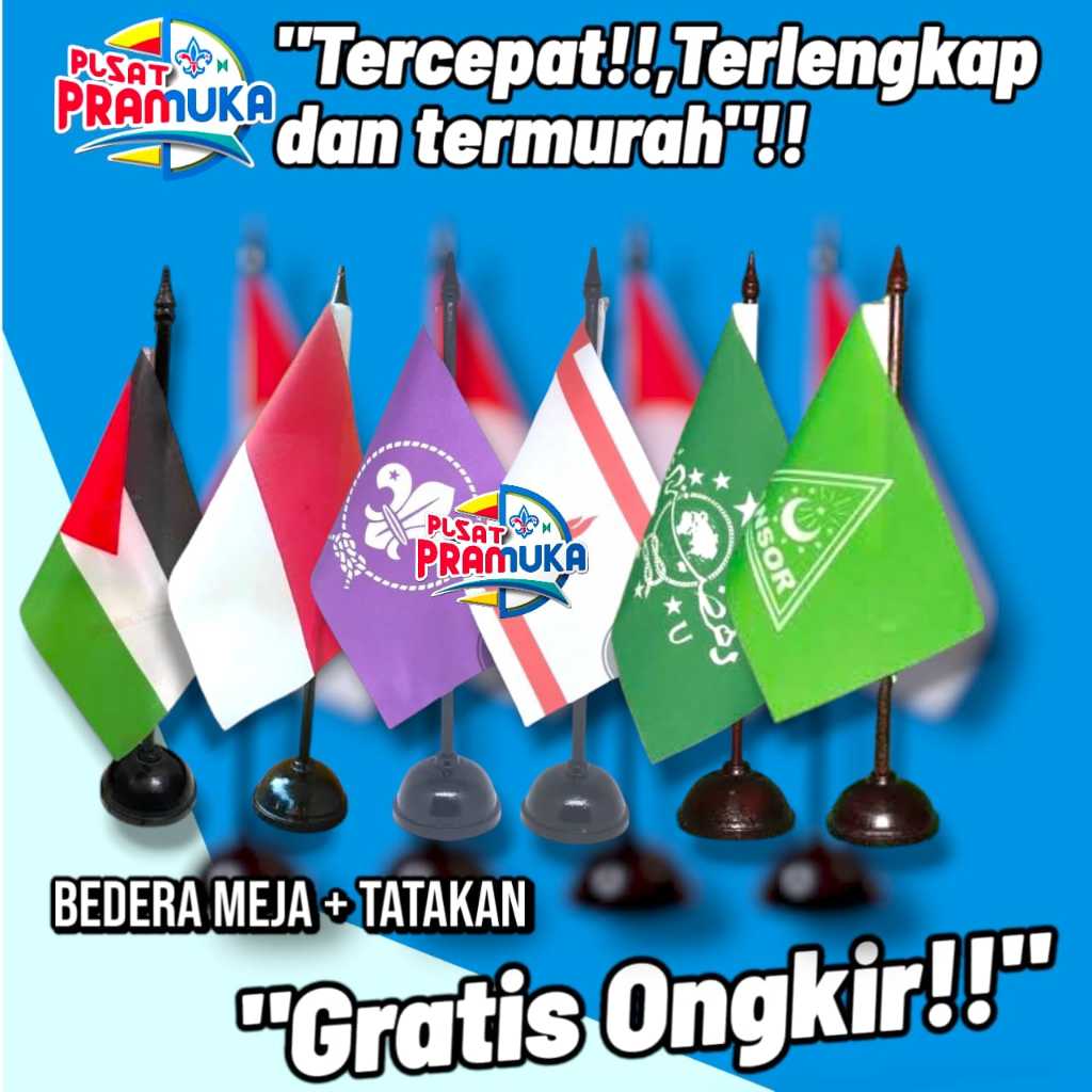 Bendera meja merah putih Indonesia palestina nu