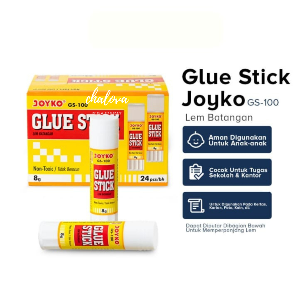 

[PAK] LEM STIK JOYKO GS-100/LEM BATANG/GLUE STICK 8 GRAM ISI 24