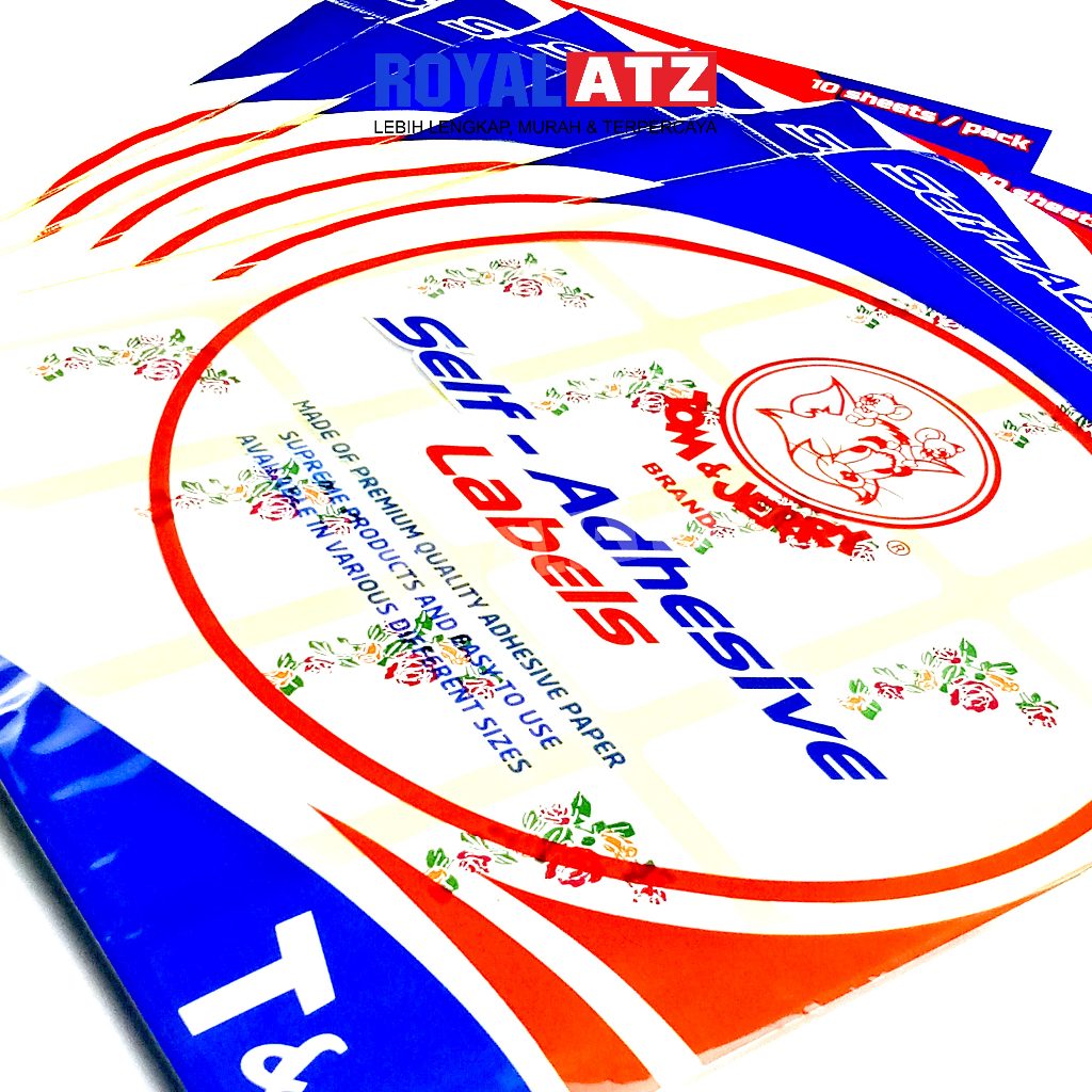

Label Stiker Putih Tom & Jerry Label Nama / Undangan Motif Bunga