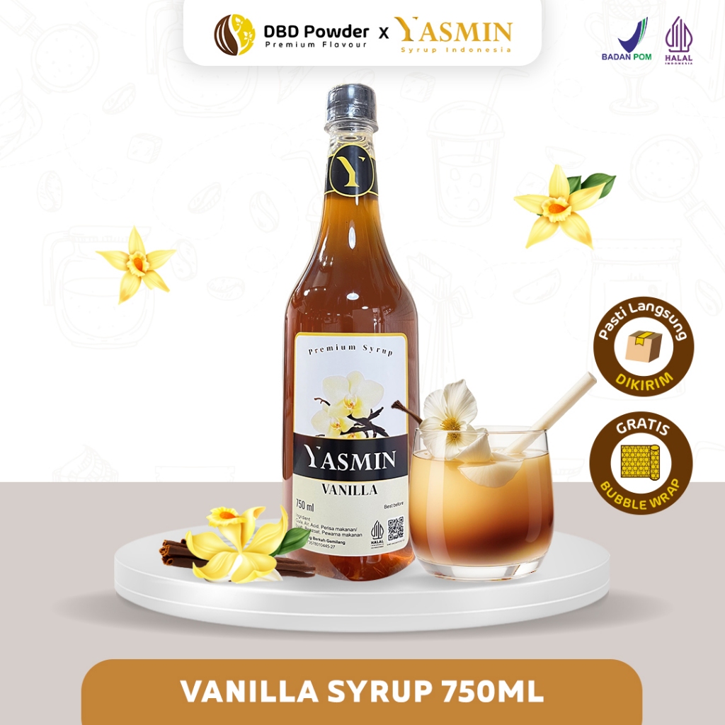 

Yasmin - Syrup Vanilla (750ml) | Sirup Minuman Rasa Vanilla