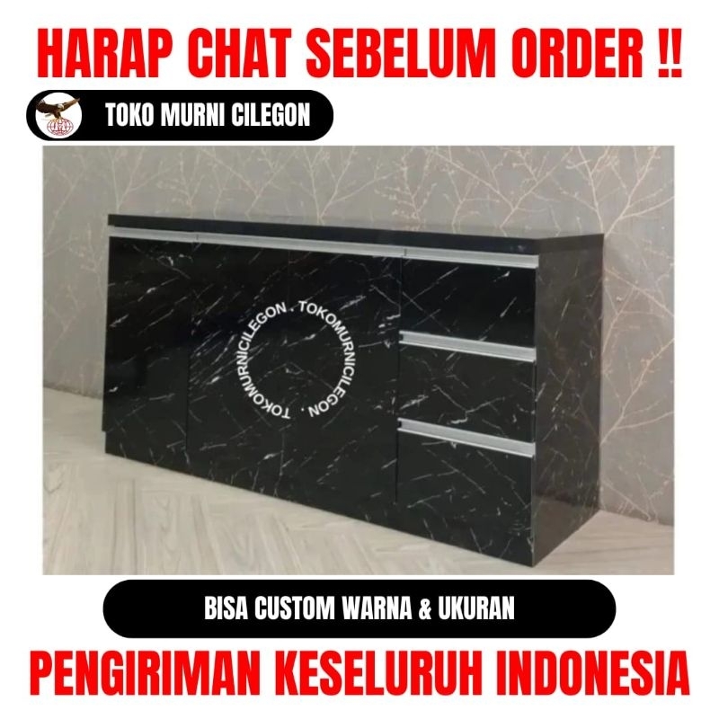 Kitchen Set Bawah 4 Pintu Black Hpl Motif Marmer (free ongkir cilegon serang kota)