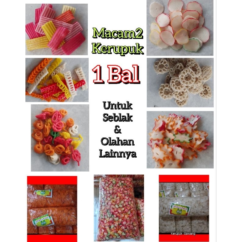 

kerupuk seblak/ kerupuk mentah warna warni berbagai macam jenis
