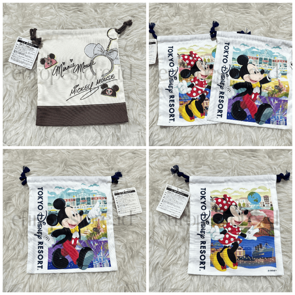 [READY STOCK] Tokyo Disney Resort Merch: TDR Mickey Mouse Pouch White, Mickey Mouse, Minnie Mouse | 