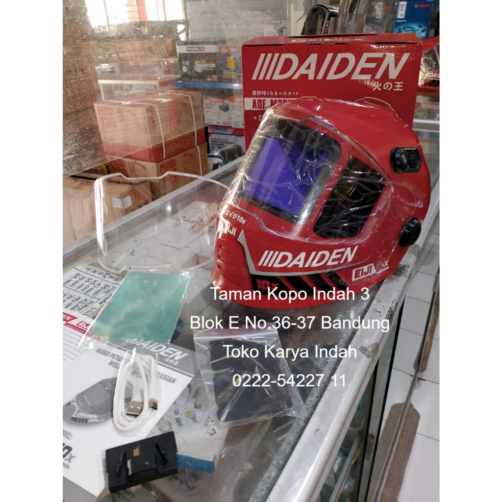 Daiden Topeng Helm Las Otomatis Plus Charger Type C Helmet Auto Dark EIJI 8000 10 X Eiji LED 800 10X