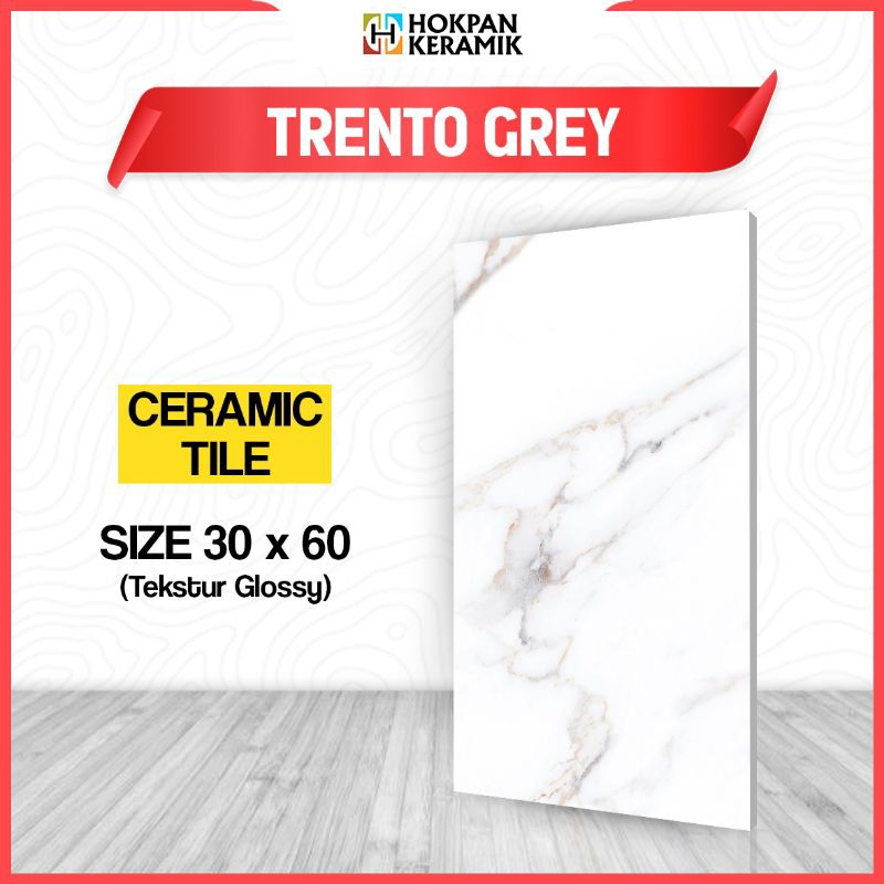 KERAMIK DINDING UKURAN 30X60 TRENTO GREY