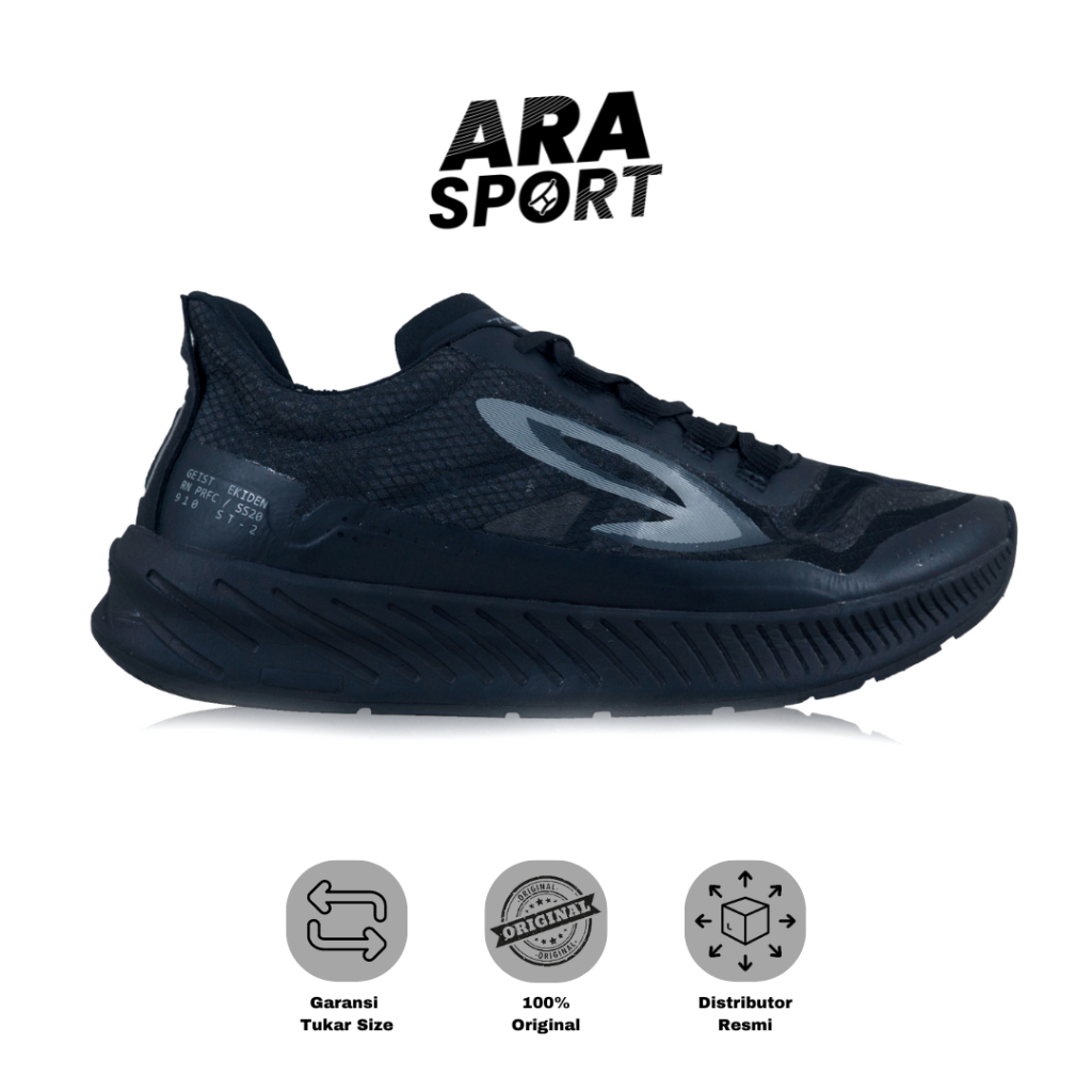 SEPATU LARI 910 ORIGINAL GEIST EKIDEN - HITAM/HITAM