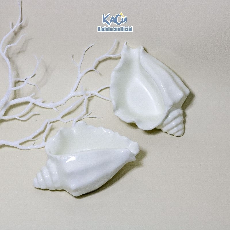 Coaster Keong Laut Besar/Concrete Pot Bunga Dekorasi rumah/Properti Ngonten/Wadah Perhiasan Bentuk K