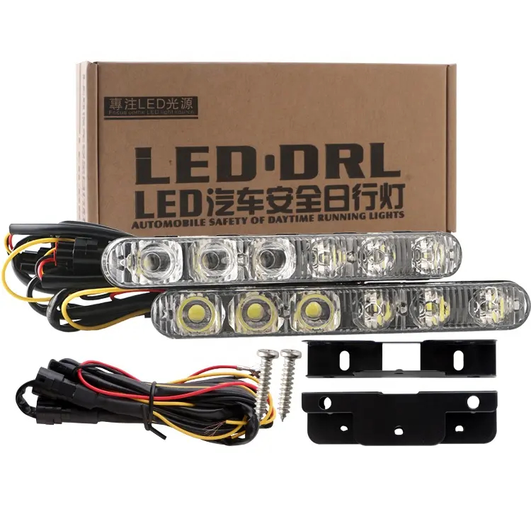 Lampu DRL 6 LED + SEIN RUNNING Model Fortuner 12V