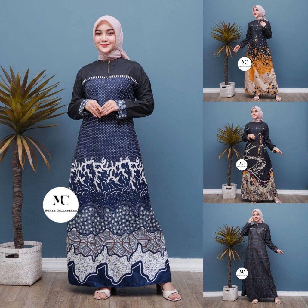 MS GAMIS BATIK SRIWEDARI MAXI BUMIL/BUSUI BAHAN KATUN SOGAN BATIK KOMBINASI