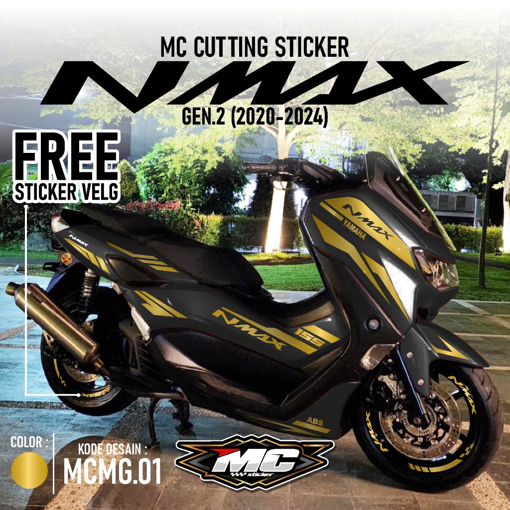 MC Aksesoris Motor Yamaha Nmax New 2020 2021 2022 2023 2024 Free Velg Skotlet Sticker Striping Lis V