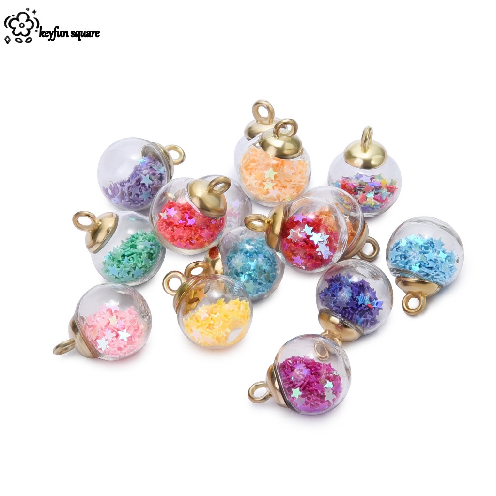 Anting -Anting Buatan Tangan Gelang Kalung Punganged Warna Bola Kaca Bintang Berwarna