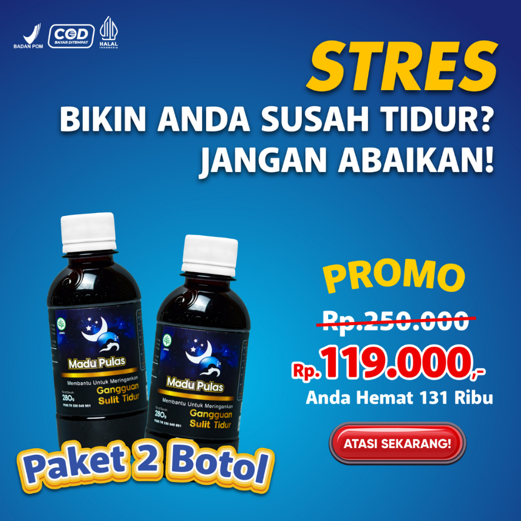 

HEMAT Kemasan 2 Botol Madu Pulas Insomnia Solution Asli - Susah Tidur - Madu Tidur - 280g BPOM