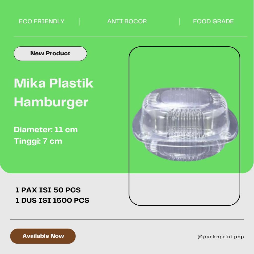 Kotak Mika Plastik Burger Bento Mini 11 cm