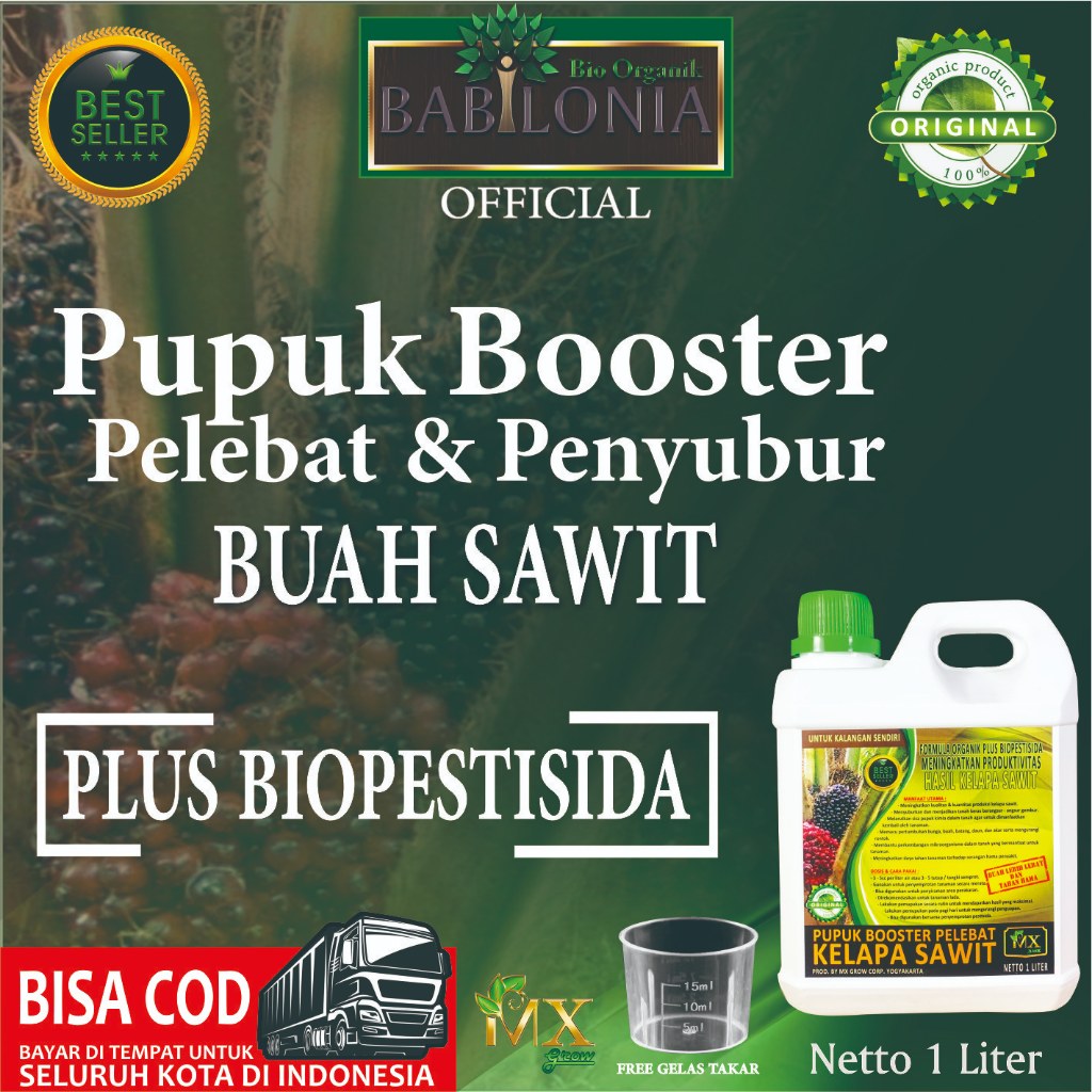 Booster Pupuk Organik Cair Pelebat Penyubur Sawit 1 Liter  / Booster Buah Sawit