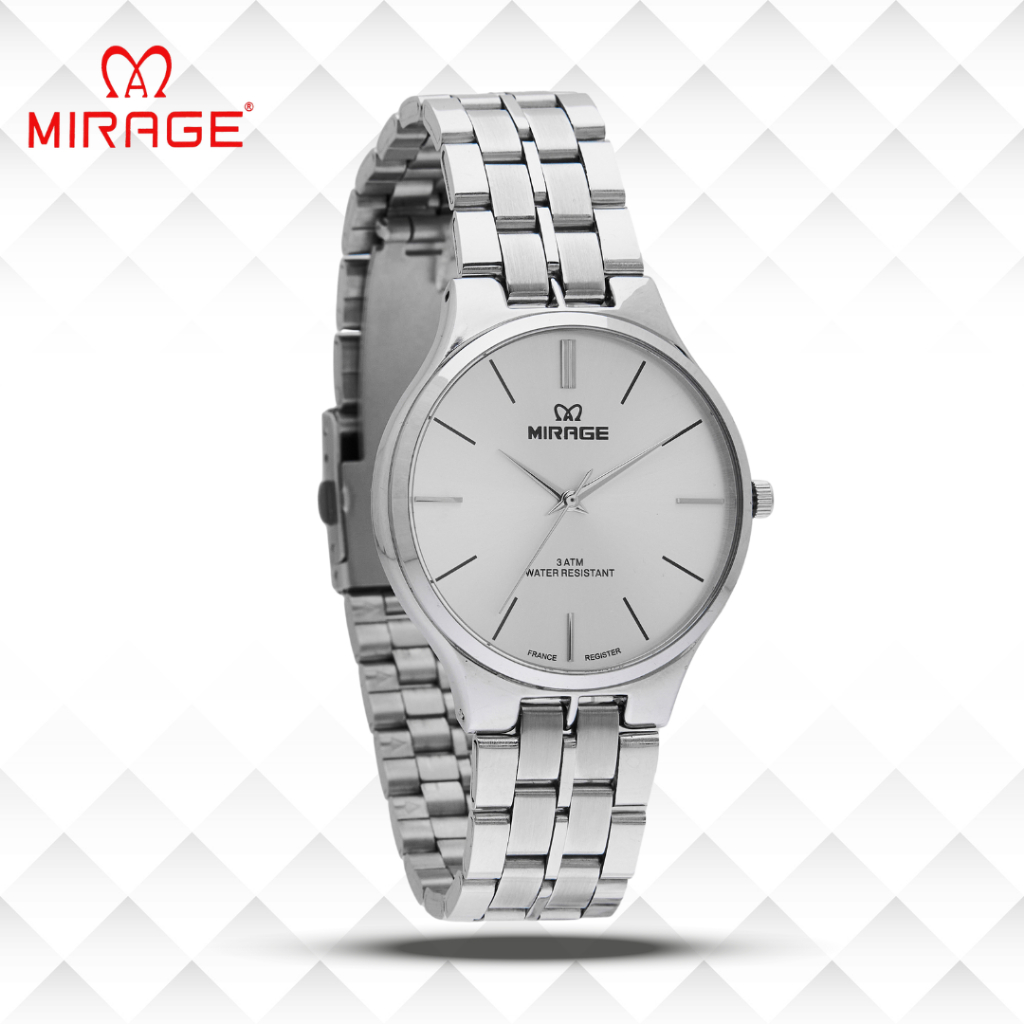 Mirage Jam Tangan Pria Analog 18602 M Silver Original Stainless