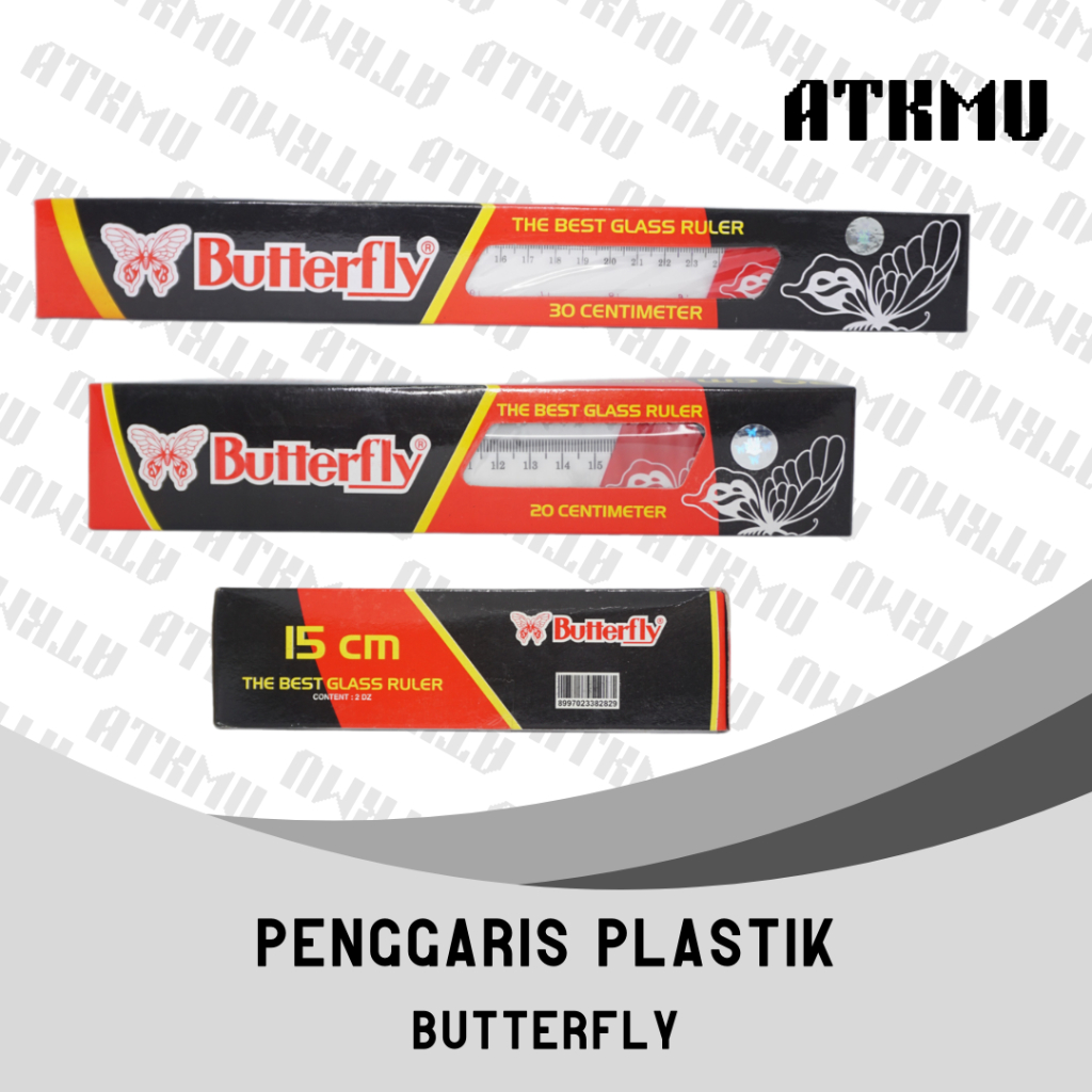 

Penggaris Plastik / Mistar Plastik Butterfly