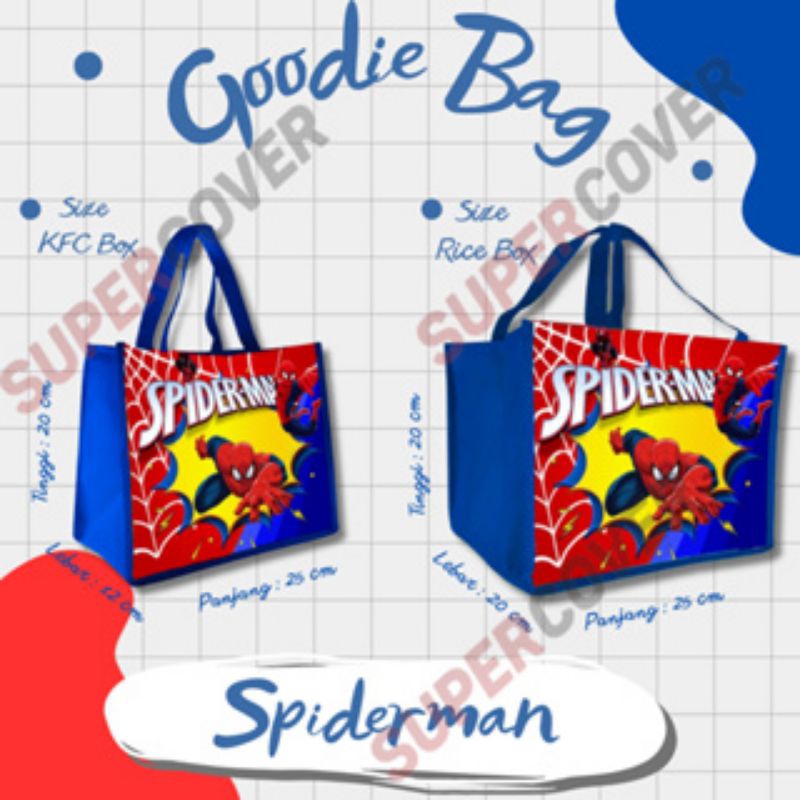 

Tas Goodie Bag Gambar Spiderman Biru Tua