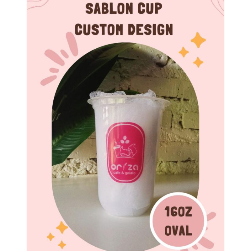Sablon cup 14oz oval hokaku