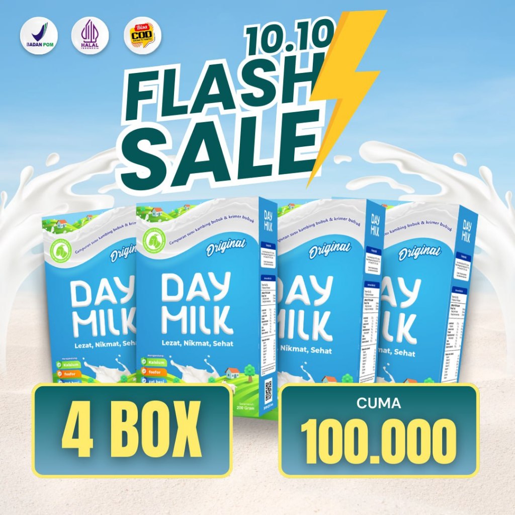 

Daymilk - Susu Kambing Etawa Murni - Atasi Asma Gerd Asam Lambung Nyeri Sendi Sakit Lutut 200gr - Goat Milk Premium - Premium Halal BPOM - Day milk