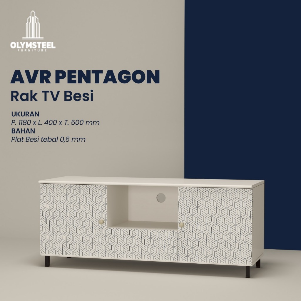OLYMSTEEL - AVR - MEJA TV BESI ANTI RAYAP/RAK TV BESI MINIMALIS MODERN KHUSUS BOGOR