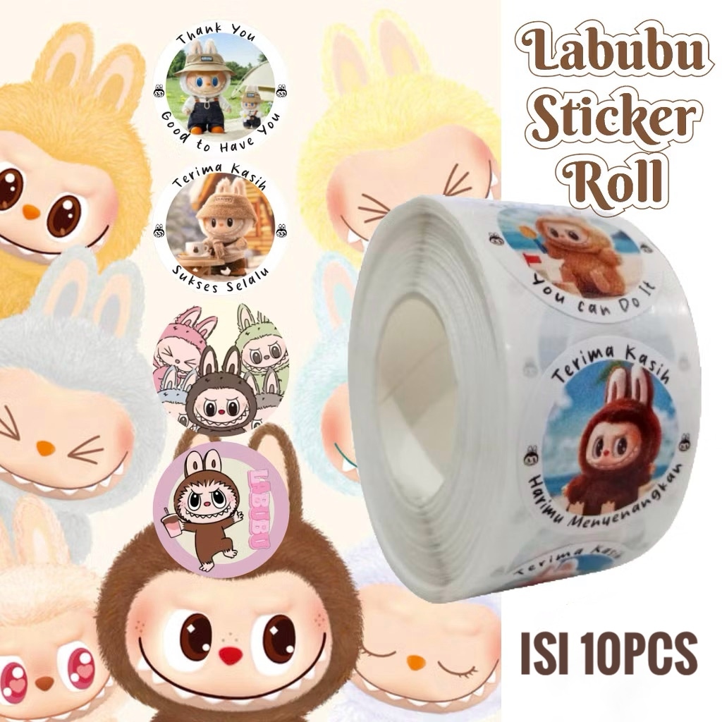 

[10 pcs] LABUBU Sticker Roll Cartoon 2,5cm Stiker Kartun Sanrio Kuromi Capybara / THANK YOU STICKER LABEL KECIL STIKER BULAT THANKYOU TERIMA KASIH