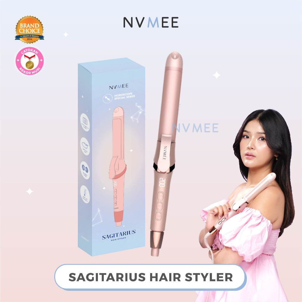 NVMEE Sagitarius Hair Styler | Catokan Rambut 2in1 LED Touch