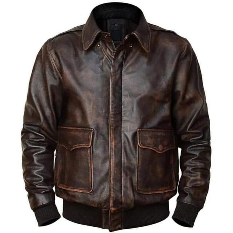 Jaket Kulit Asli-Jaket Kulit pria Casual-Jaket Kulit Bomber-Jaket Kulit Bomber