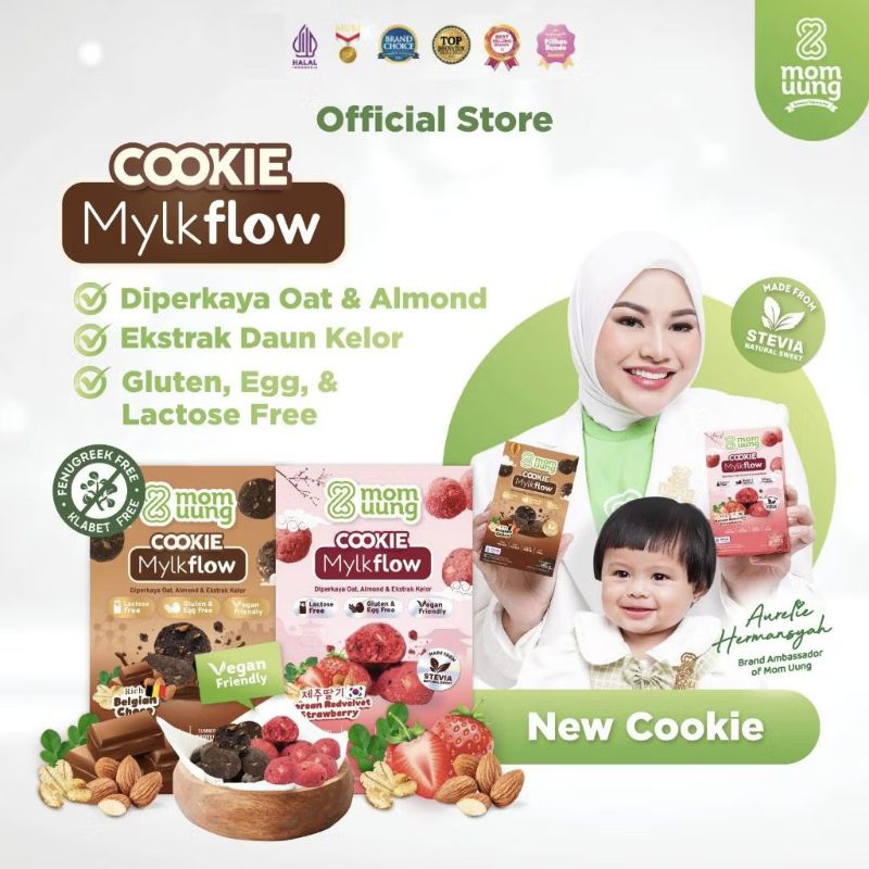 Mom Uung Cookies Mylkflow Biskuit Ibu Hamil Menyusui ASI Booster