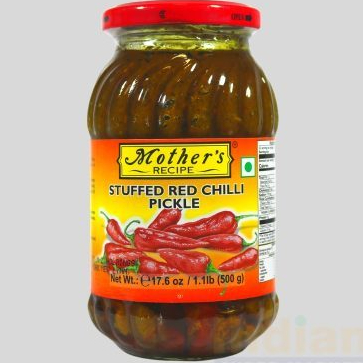 

STUFFED RED CHILLI PICKLE MOTHER'S RECIPE 500G / Acar Cabe Merah Isi