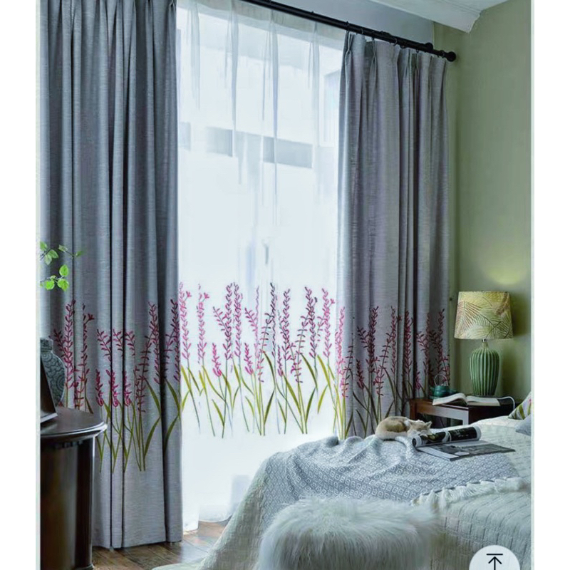 Gorden jendela motif baru premium bunga bordir