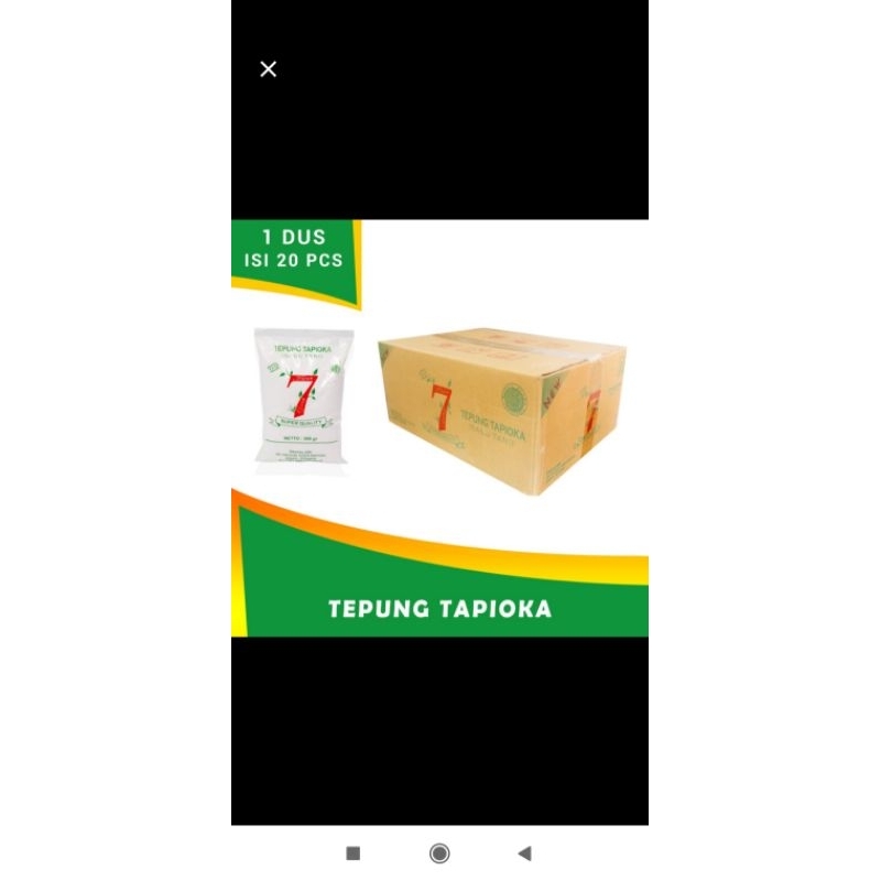 

Tepung Tapioka 7 Daun 500gr isi 24