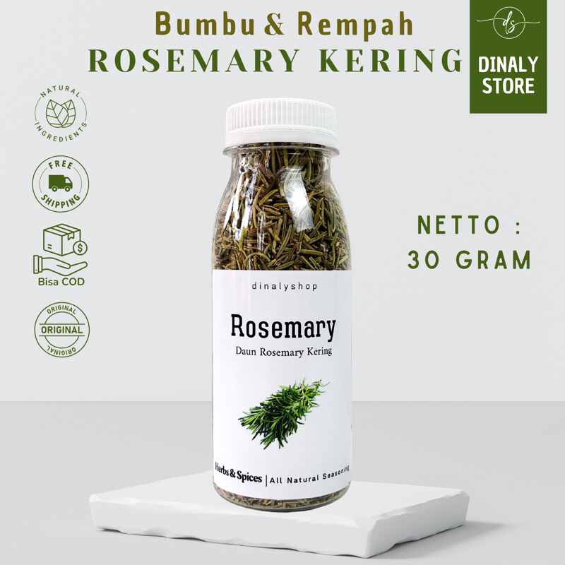 

DAUN ROSEMARY KERING 30 GRAM | DRIED ROSEMARY | BUMBU DAPUR REMPAH PREMIUM MURAH