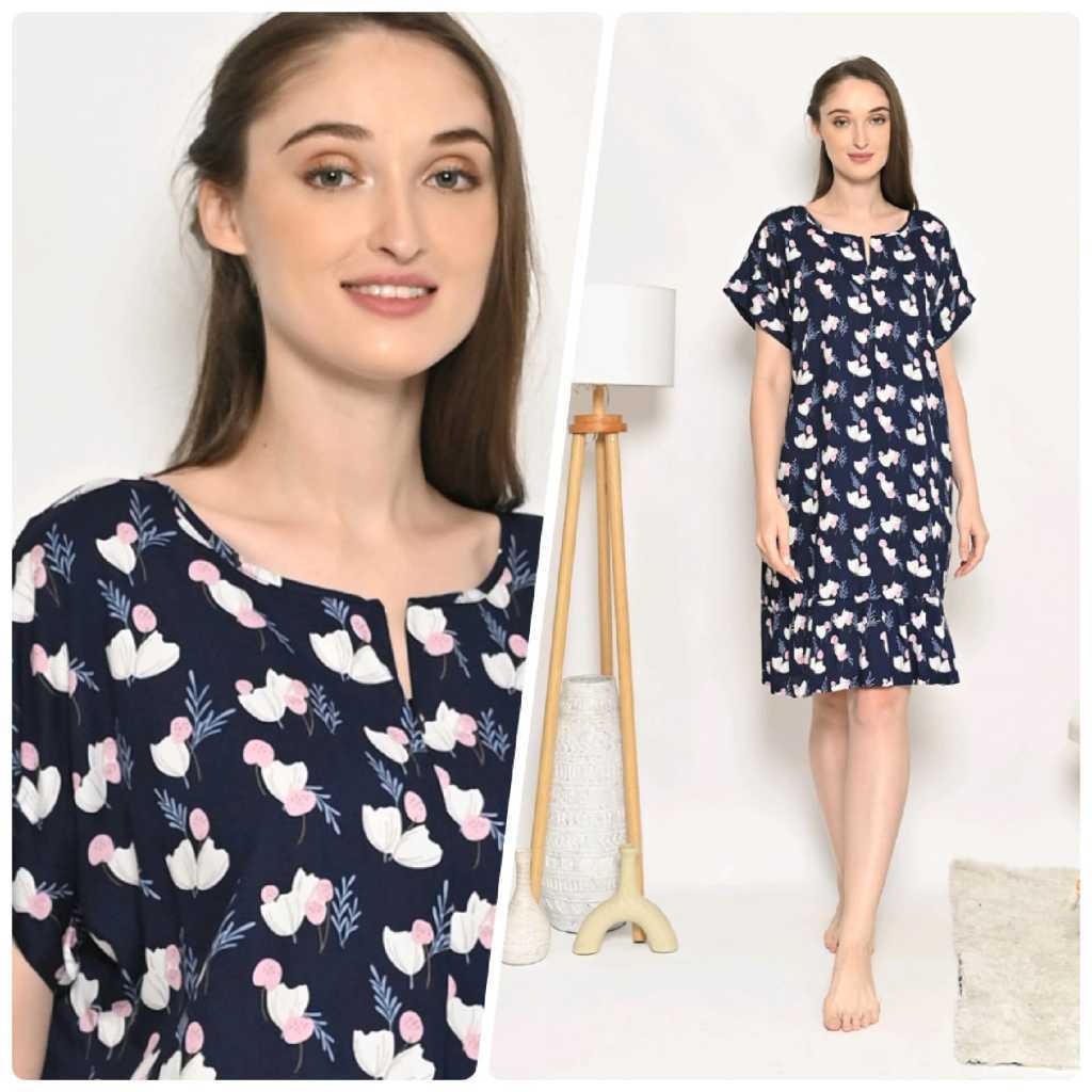 DASTER KEKINIAN MODEL KUPU LENGAN PENDEK BAHAN RAYON MOTIF TERBARU MURAH COD