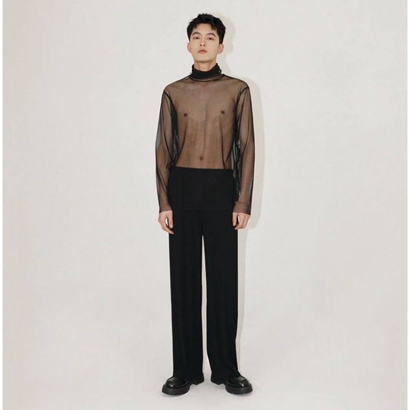 Kaos Pria Turtleneck Series Jaring putih