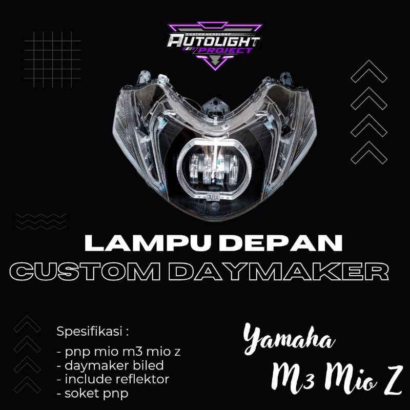 lampu depan mio m3 mio z custom daymaker biled alis running