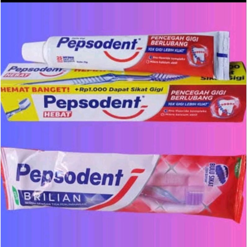 pepsodent 75g GRATIS sikat gigi