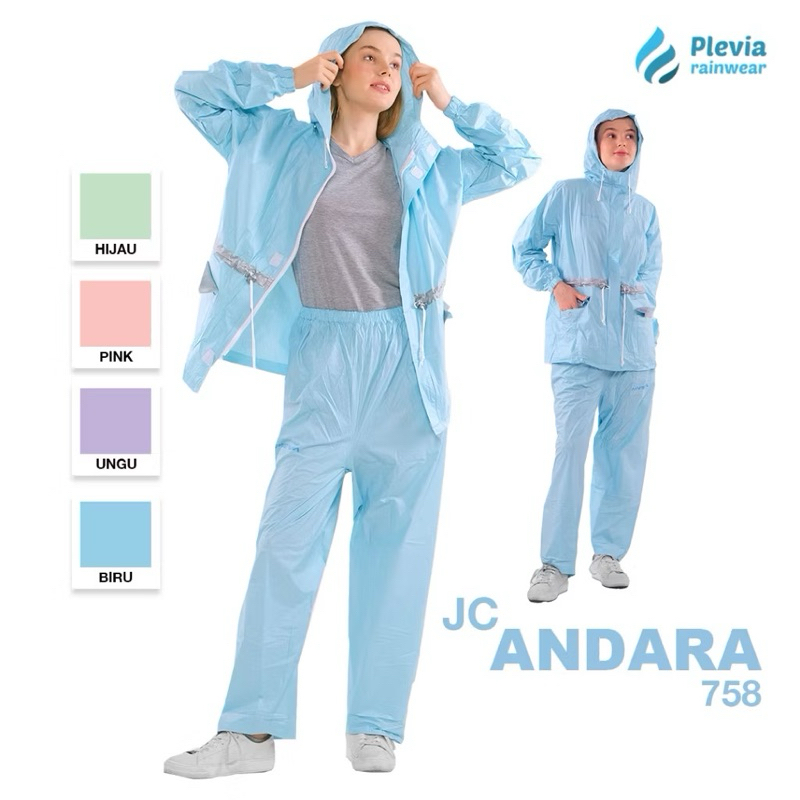 Jas Hujan Plevia Jaket Celana Andara 758 - Mantel Setelan Baju Celana Andara