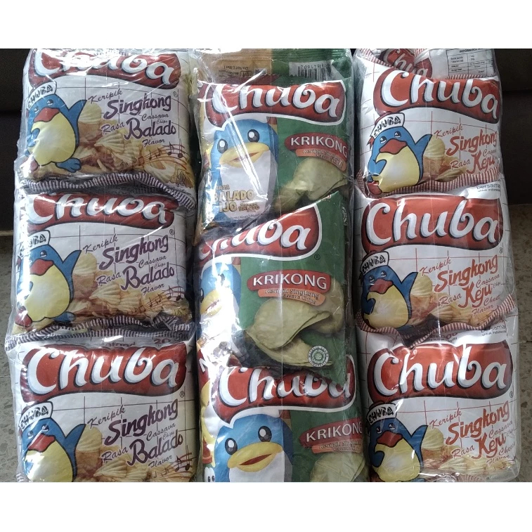 

CHUBA KERIPIK SINGKONG / 1 PACK ISI 20 BKS