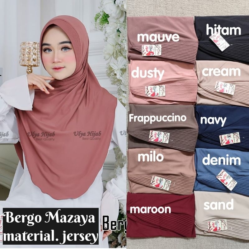 Bergo Mazaya Hijab Instan Bergo Ulya Hijab Matt Jersey Premium