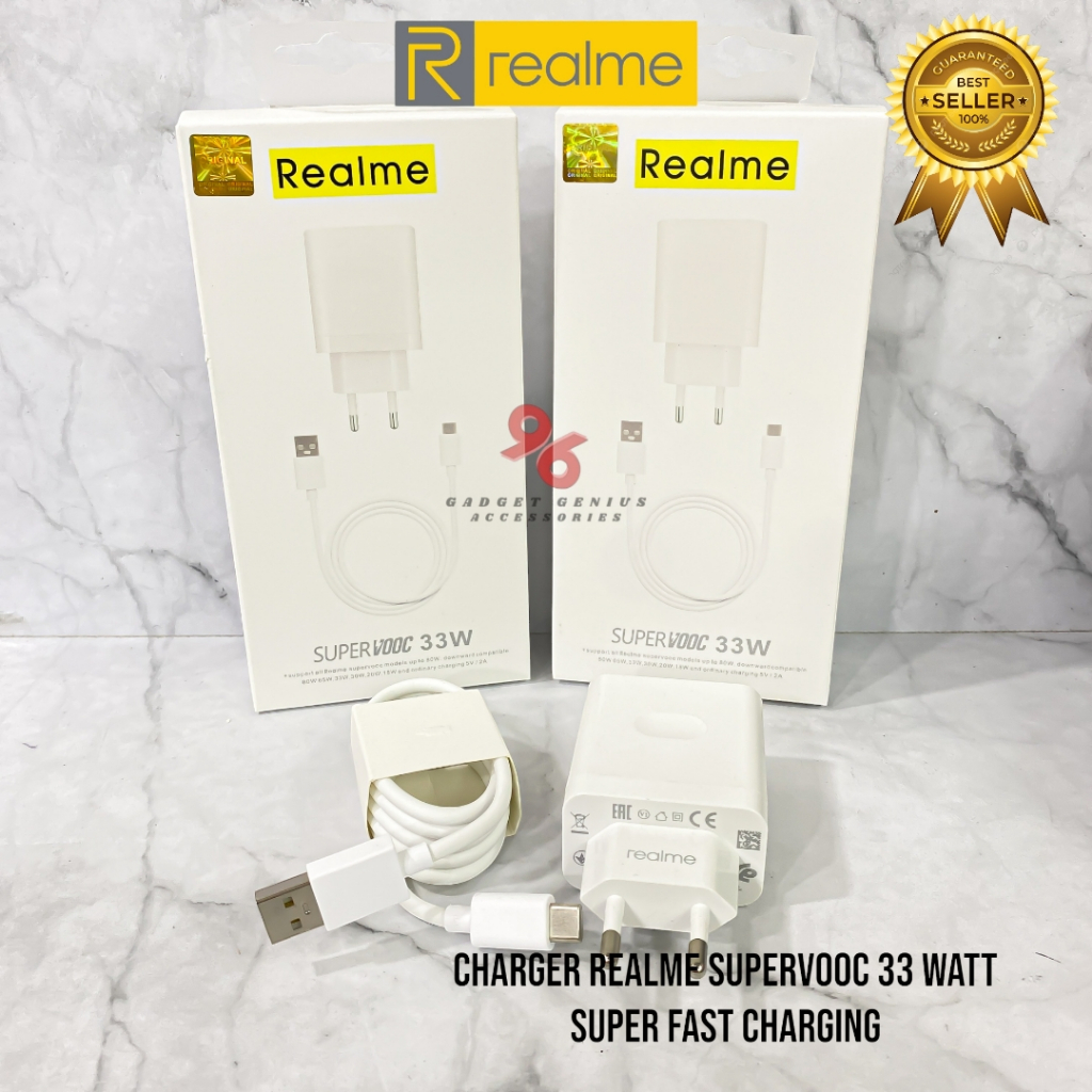 Charger Realme 33watt USB Type C SuperVooc Original 100%