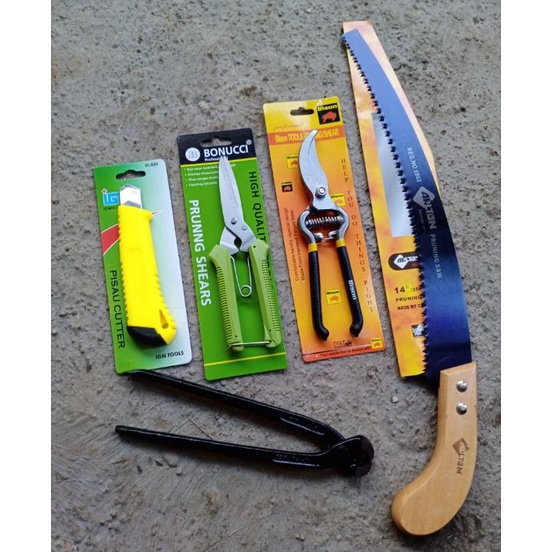 Langsung Order  paket alat bonsai gergaji lengkung gunting bonsai catok