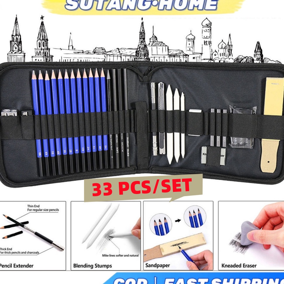 

Kualitas Puas SUTANG 33PCS35PCSSet Sketch Pencil Pisau Penghapus dan Pensil Gambar untuk Keperluan Sekolah Pencil Drawing Set