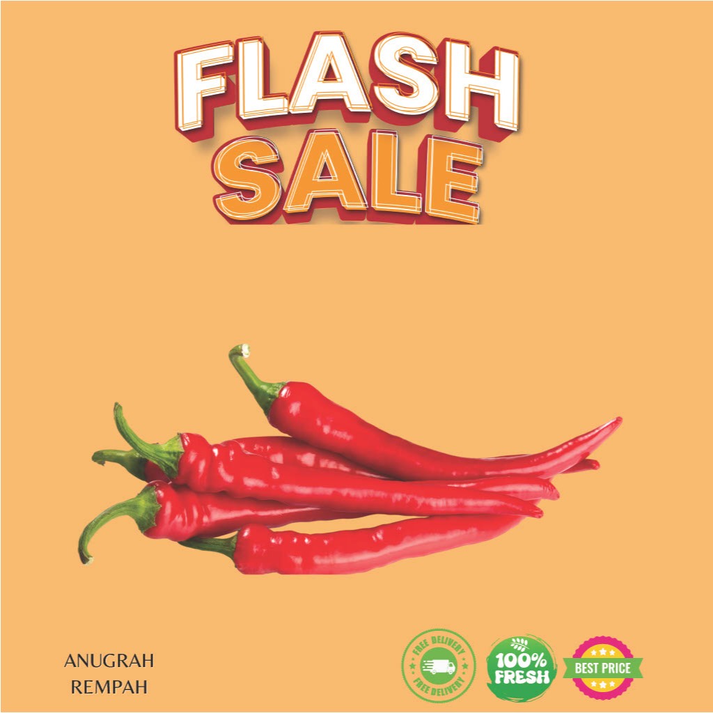 

KIRIM INSTAN Cabe Merah segar 250-500 gram Anugrah Rempah
